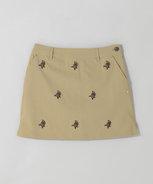 St ANDREWS(セントアンドリュース)の「【St ANDREWS】接触冷感 リーフ柄刺繍ナイロンストレッチスカート (WOMENS)(スカート・レディース・ベージュ/ネイビー・L/SS/M/S)」の5枚目の写真
