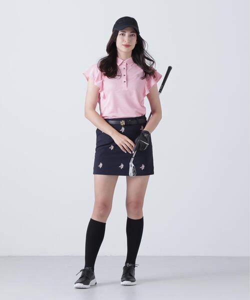 St ANDREWS(セントアンドリュース)の「【St ANDREWS】接触冷感 リーフ柄刺繍ナイロンストレッチスカート (WOMENS)(スカート・レディース・ベージュ/ネイビー・L/SS/M/S)」の13枚目の写真