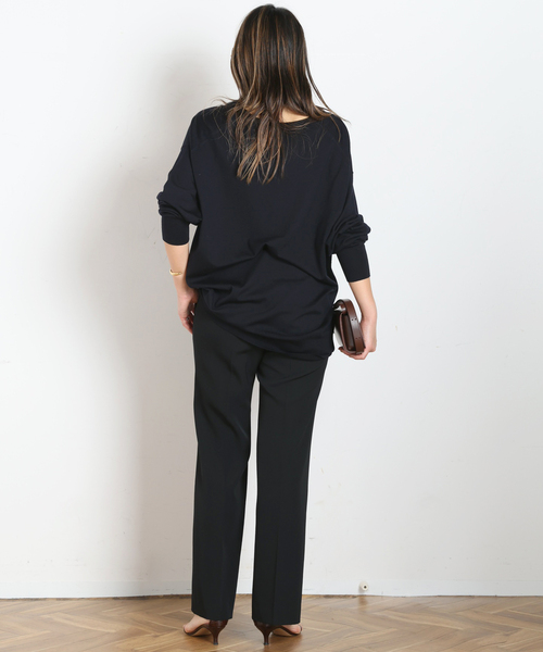 EVERYDAY I LIKE.（エヴリディアイライク）の「*Essential フレアパンツ（スラックス・レディース・ブラック・40/38/36）」の4枚目の写真