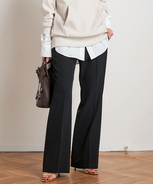 EVERYDAY I LIKE.（エヴリディアイライク）の「*Essential フレアパンツ（スラックス・レディース・ブラック・40/38/36）」の5枚目の写真