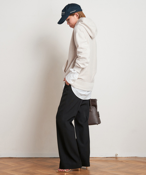 EVERYDAY I LIKE.（エヴリディアイライク）の「*Essential フレアパンツ（スラックス・レディース・ブラック・40/38/36）」の9枚目の写真