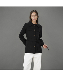 Utility Belted Jacket _Black