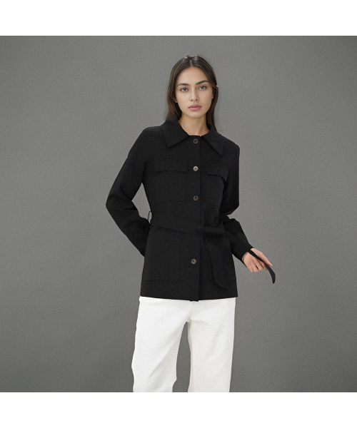 ACUD(アクド)の「Utility Belted Jacket _Black(テーラードジャケット・レディース・ブラック・S/M)」の1枚目の写真