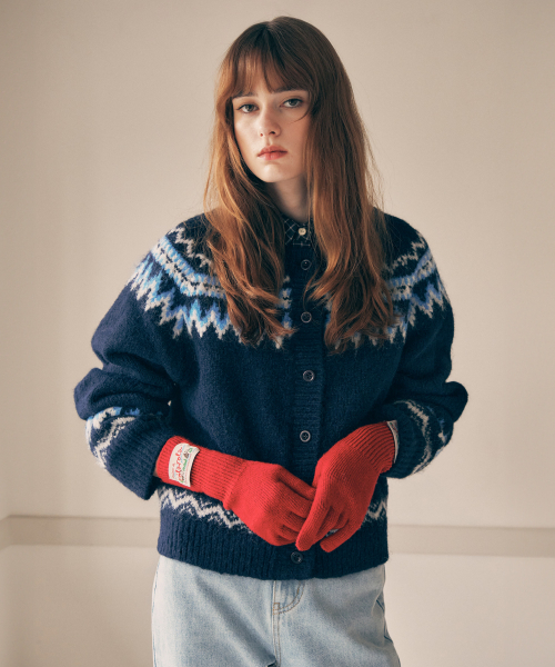 ROLAROLA(ロラロラ)の「ROUND COWICHAN CARDIGAN NAVY(カーディガン/ボレロ・レディース・ネイビー・FREE)」の1枚目の写真