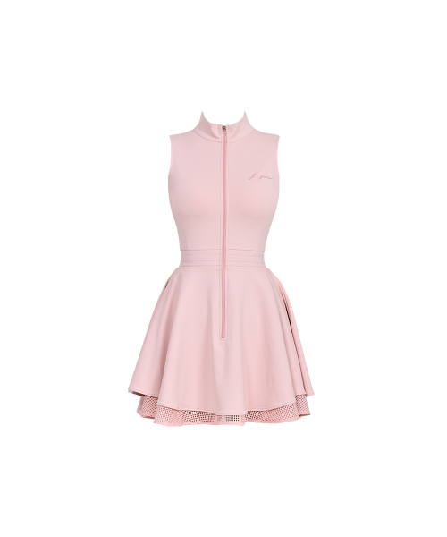 J.JANE(ジェイジェーン)の「前ファスナー ダブルフレアワンピース (ピンク)(ワンピース・レディース・その他・S/M/XS)」の2枚目の写真