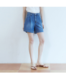 ADAUL（アダウル）の「Back label point pintuck half pants - blue（その他パンツ）」
