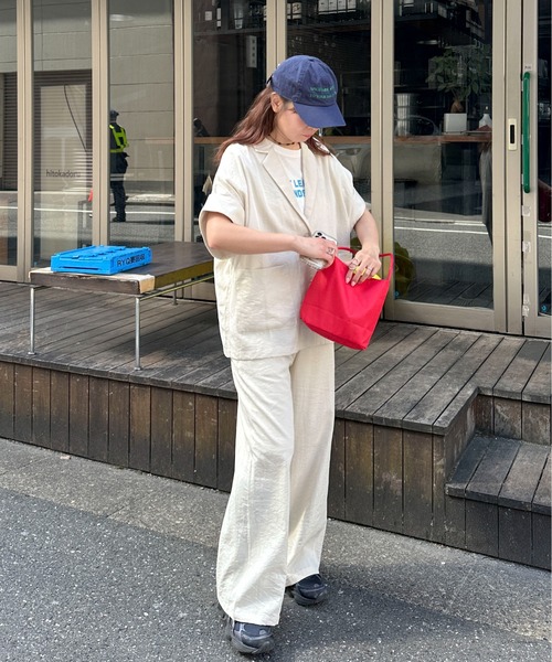 PILIT（ピリット）の「【セットアップ可】５分袖ジャケット（テーラードジャケット・レディース・ブラック/ブラック系その他/ベージュ・MEDIUM）」の18枚目の写真