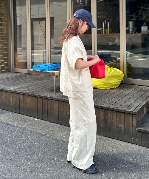 PILIT（ピリット）の「【セットアップ可】５分袖ジャケット（テーラードジャケット・レディース・ブラック/ブラック系その他/ベージュ・MEDIUM）」の19枚目の写真