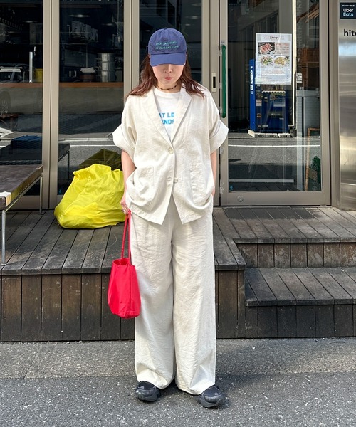 PILIT（ピリット）の「【セットアップ可】５分袖ジャケット（テーラードジャケット・レディース・ブラック/ブラック系その他/ベージュ・MEDIUM）」の20枚目の写真