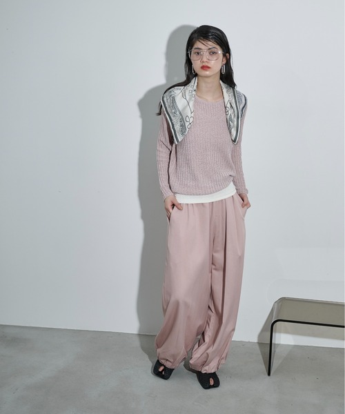 THE YOn(ザヨン)の「フェイクレイヤードスラブニットトップス(ニット/セーター・レディース・ピンク/ベージュ/ブラック/アイボリー・FREE)」の15枚目の写真