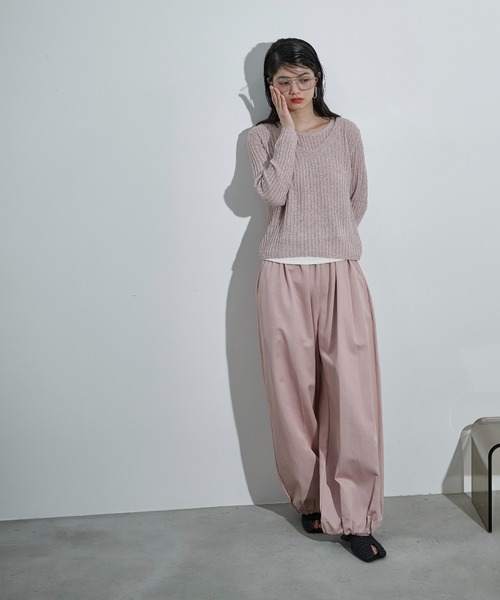 THE YOn(ザヨン)の「フェイクレイヤードスラブニットトップス(ニット/セーター・レディース・ピンク/ベージュ/ブラック/アイボリー・FREE)」の12枚目の写真