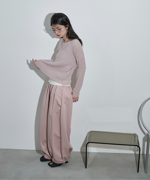 THE YOn(ザヨン)の「フェイクレイヤードスラブニットトップス(ニット/セーター・レディース・ピンク/ベージュ/ブラック/アイボリー・FREE)」の13枚目の写真