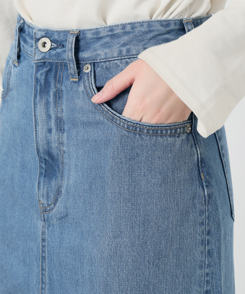 SLOBE IENA（スローブイエナ）の「《WEBのみ4サイズ展開》LE DENIM スリットフレアデニムスカート（デニムスカート・レディース・ネイビー/ブルー系その他・34/36/38/40）」の12枚目の写真