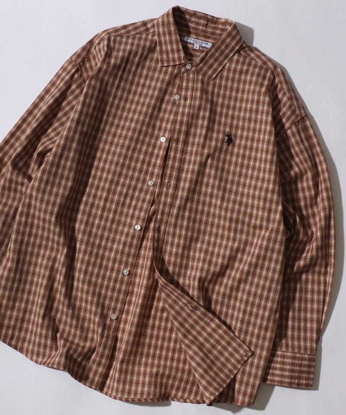 U.S. POLO ASSN.(ユーエスポロアッスン)の「U.S. POLO ASSN./ユーエスポロアッスン オーバーサイズ ワンポイント刺繍 ブロード デニム 無地 チェック レギュラーカラーシャツ 長袖シャツ レディース メンズ(シャツ/ブラウス・メンズ・ホワイト/ベージュ系その他/グリーン系その他/ブルー系その他/グレー系その他/インディゴブルー/ライトブルー/ブラック・M/L/LL)」の5枚目の写真