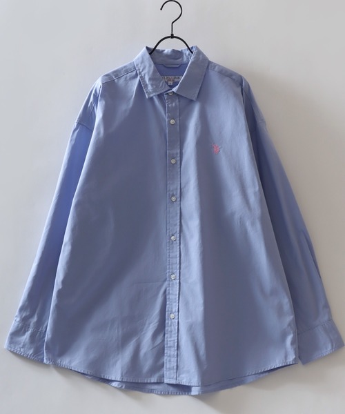 U.S. POLO ASSN.(ユーエスポロアッスン)の「U.S. POLO ASSN./ユーエスポロアッスン オーバーサイズ ワンポイント刺繍 ブロード デニム 無地 チェック レギュラーカラーシャツ 長袖シャツ レディース メンズ(シャツ/ブラウス・メンズ・ホワイト/ベージュ系その他/グリーン系その他/ブルー系その他/グレー系その他/インディゴブルー/ライトブルー/ブラック・M/L/LL)」の11枚目の写真
