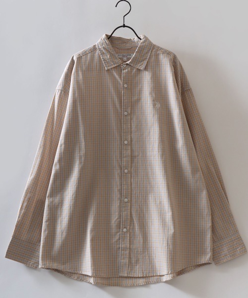 U.S. POLO ASSN.(ユーエスポロアッスン)の「U.S. POLO ASSN./ユーエスポロアッスン オーバーサイズ ワンポイント刺繍 ブロード デニム 無地 チェック レギュラーカラーシャツ 長袖シャツ レディース メンズ(シャツ/ブラウス・メンズ・ホワイト/ベージュ系その他/グリーン系その他/ブルー系その他/グレー系その他/インディゴブルー/ライトブルー/ブラック・M/L/LL)」の13枚目の写真