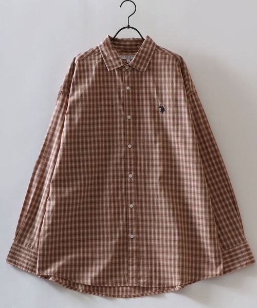 U.S. POLO ASSN.(ユーエスポロアッスン)の「U.S. POLO ASSN./ユーエスポロアッスン オーバーサイズ ワンポイント刺繍 ブロード デニム 無地 チェック レギュラーカラーシャツ 長袖シャツ レディース メンズ(シャツ/ブラウス・メンズ・ホワイト/ベージュ系その他/グリーン系その他/ブルー系その他/グレー系その他/インディゴブルー/ライトブルー/ブラック・M/L/LL)」の14枚目の写真