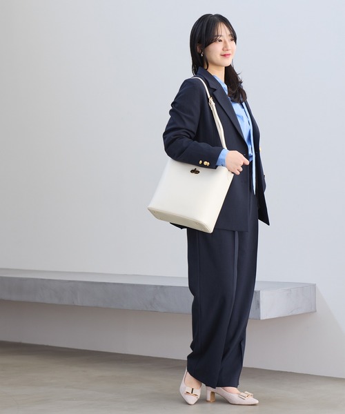 VIS(ビス)の「楕円ひねり3層ショルダーバッグ/2WAY(ショルダーバッグ・レディース・キナリ/ベージュ/ブラック・FREE)」の21枚目の写真