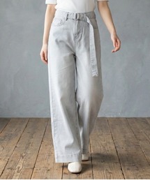 N.s（エヌドットエス）の「デニム  ベルト付きライトグレーフェードデニム（デニムパンツ）」