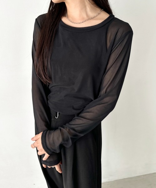LOVALOT(ラバロット)の「クルーネック カラー シアーカットソー(Tシャツ/カットソー・レディース・イエロー/ホワイト/ブラック・F)」の20枚目の写真