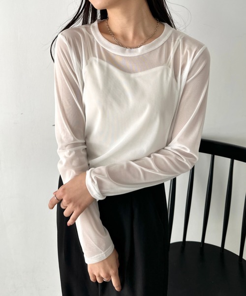 LOVALOT(ラバロット)の「クルーネック カラー シアーカットソー(Tシャツ/カットソー・レディース・イエロー/ホワイト/ブラック・F)」の11枚目の写真