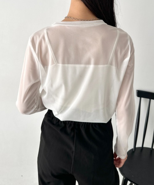 LOVALOT(ラバロット)の「クルーネック カラー シアーカットソー(Tシャツ/カットソー・レディース・イエロー/ホワイト/ブラック・F)」の15枚目の写真