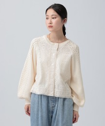 LEPSIM | 5ゲージレース切り替えケーブルカーディガン　642619(カーディガン/ボレロ)