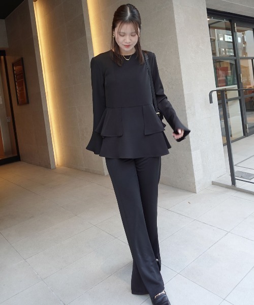 CORNERS（コーナーズ）の「オケージョンペプラムブラウス（シャツ/ブラウス・レディース・ブラック・M）」の11枚目の写真