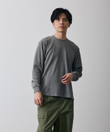 ワッフル クルー ネック 長袖Tシャツ