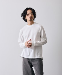 ワッフル クルー ネック 長袖Tシャツ