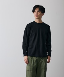 ワッフル クルー ネック 長袖Tシャツ
