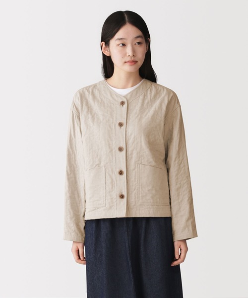 無印良品（ムジルシリョウヒン）の「婦人　カポック混二重ガーゼ　キルトジャケット（その他アウター・レディース・ブラック/ライトベージュ・XL/S）」の2枚目の写真