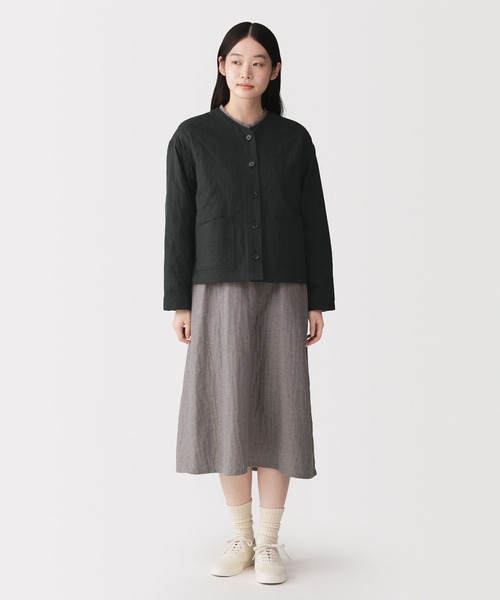 無印良品（ムジルシリョウヒン）の「婦人　カポック混二重ガーゼ　キルトジャケット（その他アウター・レディース・ブラック/ライトベージュ・XL/S）」の14枚目の写真