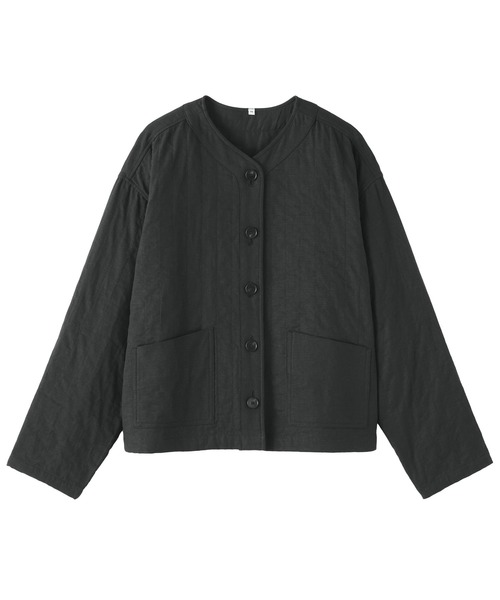 無印良品（ムジルシリョウヒン）の「婦人　カポック混二重ガーゼ　キルトジャケット（その他アウター・レディース・ブラック/ライトベージュ・XL/S）」の9枚目の写真