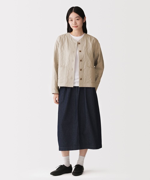 無印良品（ムジルシリョウヒン）の「婦人　カポック混二重ガーゼ　キルトジャケット（その他アウター・レディース・ブラック/ライトベージュ・XL/S）」の11枚目の写真