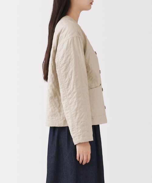 無印良品（ムジルシリョウヒン）の「婦人　カポック混二重ガーゼ　キルトジャケット（その他アウター・レディース・ブラック/ライトベージュ・XL/S）」の12枚目の写真