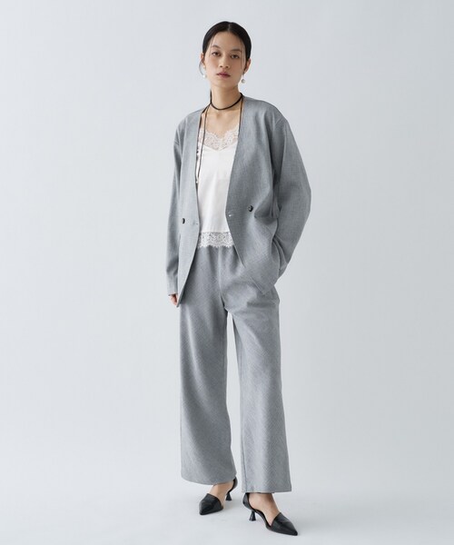 cloenc（クロエンス）の「【セットアップ／接触冷感／マシンウォッシュ】リネンライクイージーパンツ（その他パンツ・レディース・ライトグレー系3・03/02/01）」の14枚目の写真