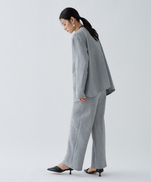 cloenc（クロエンス）の「【セットアップ／接触冷感／マシンウォッシュ】リネンライクイージーパンツ（その他パンツ・レディース・ライトグレー系3・03/02/01）」の13枚目の写真