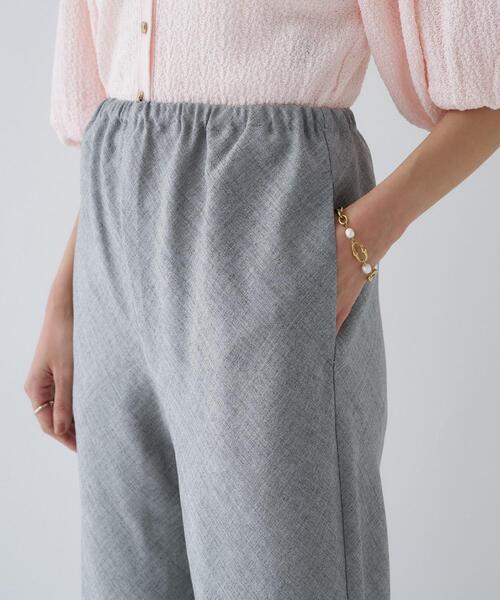 cloenc（クロエンス）の「【セットアップ／接触冷感／マシンウォッシュ】リネンライクイージーパンツ（その他パンツ・レディース・ライトグレー系3・03/02/01）」の6枚目の写真