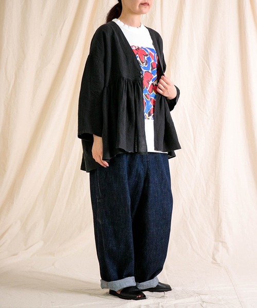 Brocante（ブロカント）の「[Brocante / ブロカント] リネンキャンバス コロンヴィシャツ（シャツ/ブラウス・レディース・アイボリー/ブラック・2）」の8枚目の写真