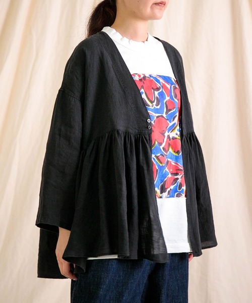 Brocante（ブロカント）の「[Brocante / ブロカント] リネンキャンバス コロンヴィシャツ（シャツ/ブラウス・レディース・アイボリー/ブラック・2）」の6枚目の写真