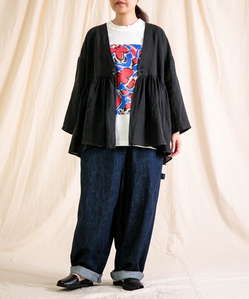 Brocante（ブロカント）の「[Brocante / ブロカント] リネンキャンバス コロンヴィシャツ（シャツ/ブラウス・レディース・アイボリー/ブラック・2）」の7枚目の写真