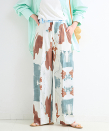 B.C STOCK（ベーセーストック）の「手洗い可   FINEアートプリントバックゴムトラウザー（その他パンツ）」