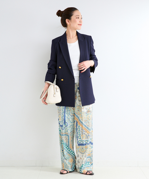 B.C STOCK(ベーセーストック)の「手洗い可 / FINEアートプリントバックゴムトラウザー(その他パンツ・レディース・グリーン/ピンク/ブラウン・FREE)」の9枚目の写真