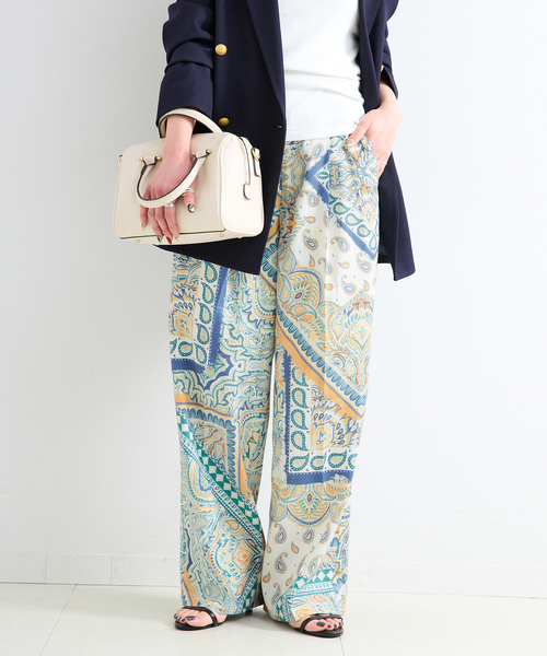 B.C STOCK(ベーセーストック)の「手洗い可 / FINEアートプリントバックゴムトラウザー(その他パンツ・レディース・グリーン/ピンク/ブラウン・FREE)」の12枚目の写真