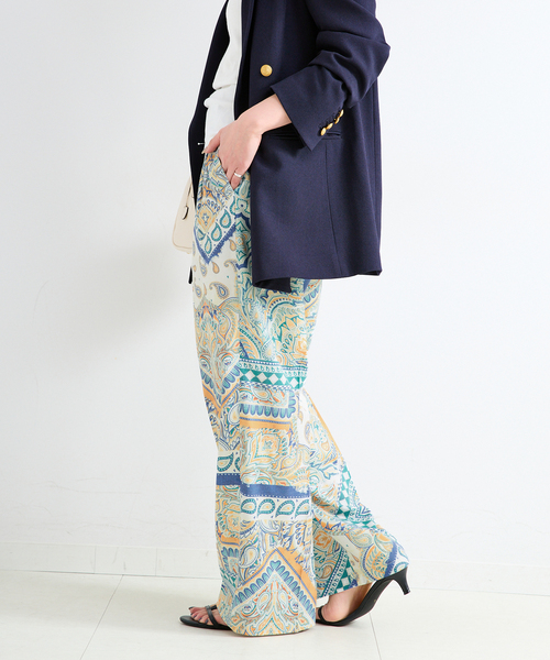 B.C STOCK(ベーセーストック)の「手洗い可 / FINEアートプリントバックゴムトラウザー(その他パンツ・レディース・グリーン/ピンク/ブラウン・FREE)」の13枚目の写真