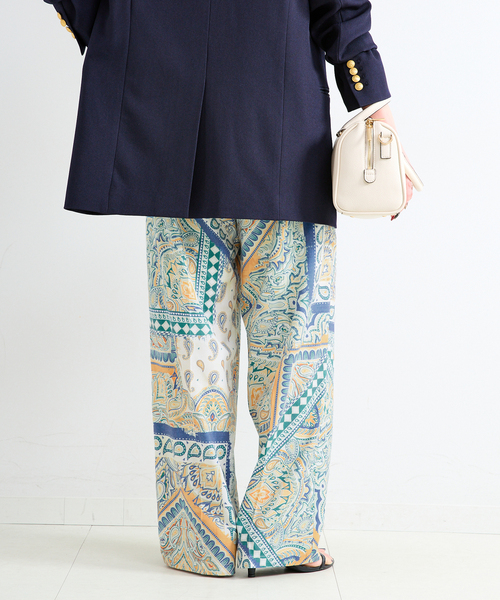 B.C STOCK(ベーセーストック)の「手洗い可 / FINEアートプリントバックゴムトラウザー(その他パンツ・レディース・グリーン/ピンク/ブラウン・FREE)」の14枚目の写真