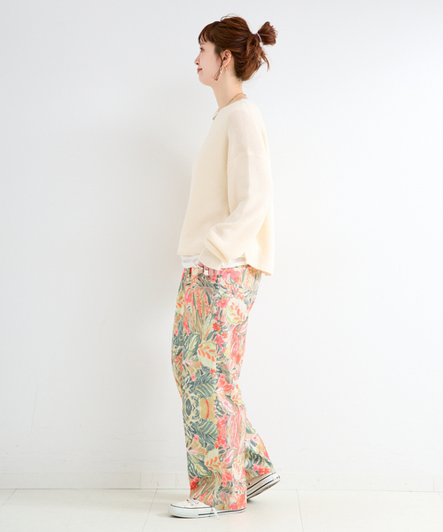 B.C STOCK(ベーセーストック)の「手洗い可 / FINEアートプリントバックゴムトラウザー(その他パンツ・レディース・グリーン/ピンク/ブラウン・FREE)」の18枚目の写真