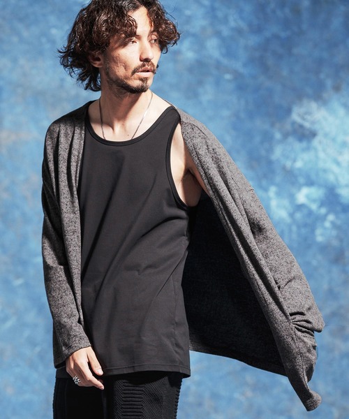 Jih Nunc（ジーヌンク）の「mcg3771-ボタンレスルーズシルエット杢カーディガン(JIH-R1167)（カーディガン/ボレロ・メンズ・チャコール/ベージュ/オフホワイト・S/M/L）」の17枚目の写真