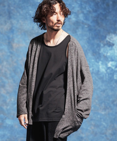 Jih Nunc（ジーヌンク）の「mcg3771-ボタンレスルーズシルエット杢カーディガン(JIH-R1167)（カーディガン/ボレロ・メンズ・チャコール/ベージュ/オフホワイト・S/M/L）」の19枚目の写真